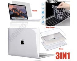 Laptop Case Voor MacBook Air 13 2020 M1 - MacBook Air 2020 Hoes + MacBook Air 2020 Screen Protector en MacBook Air 2020 Keyboard Cover - Clear Hard Case - MacBook Screen Protector - MacBook Air 13 Case 3IN1 – HiCHiCO®