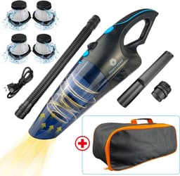 Innovixpro® Kruimeldief – Nat&Droog – Handstofzuiger – 17000Pa ! – ExtremeZuigkracht – Incl 4 Hepa filter's – Kruimeldief snoerloos – Kruimelzuiger – Jouw ultieme schoonmaakpartner – Kruimelzuiger-Autostofzuiger-Nat&droog-InclusiefReistas — thumbnail 1