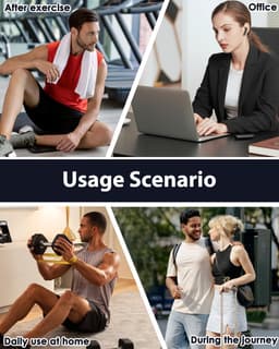 Diep weefselmassagepistool, 6-standen rug- en nekpercussiemassage, 4-kops draadloos spiermassageapparaat, pijnverlichting, Type-C-oplaadbaar, reisformaat — thumbnail 2
