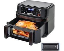 WNHB® Airfryer Heteluchtfriteuse - Enkel of Dubbele Kamer - Touchscreen - 8 Programma’s - Met Kijkvenster