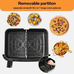 WNHB® Airfryer Heteluchtfriteuse - Enkel of Dubbele Kamer - Touchscreen - 8 Programma’s - Met Kijkvenster — thumbnail 2