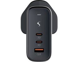 Scapade Travel Oplader met Internationale Plugs (65W) – Inclusief Stekkers voor VS, EU, VK, AUS – Ultra-Snelle 65W PD Opladen – Compact en Lichtgewicht voor Makkelijk Verpakken - Zwart