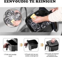 Digitale Airfryer XXL Hetelucht friteuse Sinaopus 8001-8.5L Grote Capaciteit voor 5 Personen-Snelle Opwarming-12 Voorgeprogrammeerde Functies-eenvoudig te reinigen-LED display — thumbnail 3