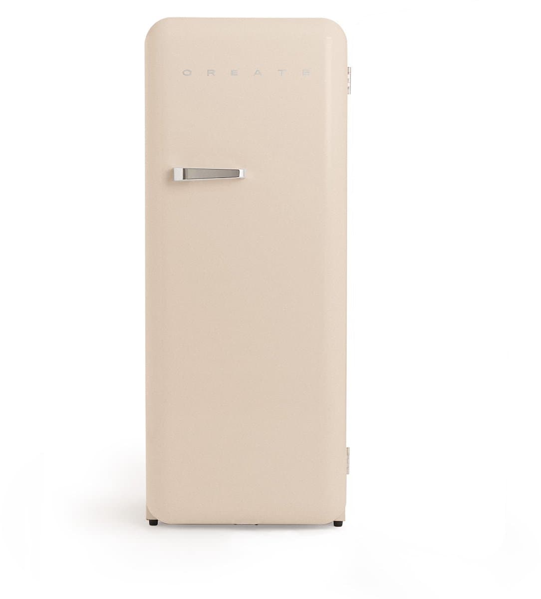 CREATE - Koelkast in retrostijl - Zand - Handvat Zilver - FRIDGE RETRO 281L — afbeelding 1