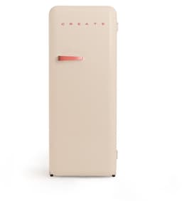CREATE - Koelkast in retrostijl - Zand - Handvat Terracotta - FRIDGE RETRO 281L — thumbnail 1