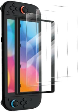Screenprotector geschikt voor Nintendo Switch 2 met montage frame - Set van 3 stuks - Sounix - Screenprotector Tempered Glass - Gehard Glas — thumbnail 1