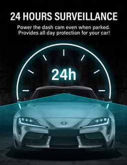 Dashcam-hardwirekit voor FOCUWAY T5/ T5 Pro/ T6/ D2 Duo/ D4 Duo-modellen, 4 meter dashboardcamera-autolaadkabelkit 12V-24V naar 5V, stroomadapter met LP/Mini/ATO/Micro2-zekering voor dashcam — thumbnail 3