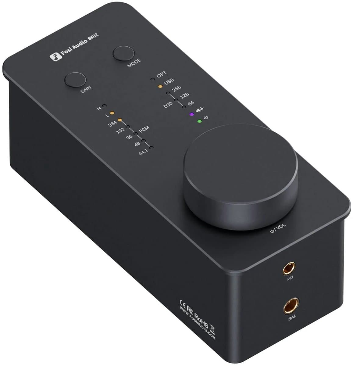 Fosi Audio SK02 – USB-C DAC en hoofdtelefoonversterker – 32bit/384kHz & DSD256 – Compacte Hi-Res audio adapter – ESS-chip — afbeelding 1