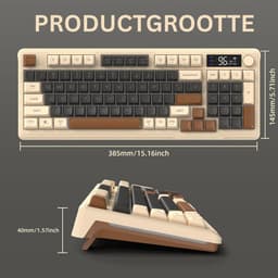 Mechanical Keyboard - Mechanisch Toetsenbord Gaming - Crème en bruin — thumbnail 3