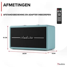 Retro speaker - Audizio Tune60 - Bluetooth speaker - Met afstandsbediening - 40W - Blauw — thumbnail 4