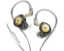 KZ EDX Pro - In-Ear Monitors - Met Microfoon - Dynamische Driver - Hifi Geluidskwaliteit - Verwisselbare Kabel - Universele Pasvorm - Zwart - Bedraad