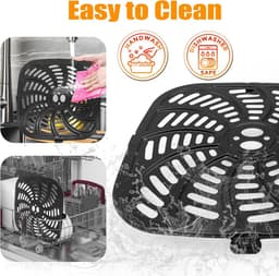 Geschikt voor Vervangende onderdelen voor Airfryer compatibel met Gourmia GAF826 GAF838 GAF856 Airfryer- antiaanbaklaag 9-8''*9-8'' vierkante Airfryer Accessoires Rekbak Grillpan Grillplaat Crisperplaat 8QT Airfryer — thumbnail 5