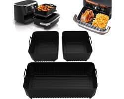 3-pc Silicoon Airfryerplaatjes Set voor Cosori Dual Blaze Twinfry 10L, BPA-vrije Accessoires voor Cosori Airfryer, Ruimtebesparend en Multiproductgebruik
