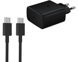 45W USB-C / Type-C Snellader - Oplader Adapter - Geschikt voor Super Fast Charging & PD/PPS Opladen - Inclusief 5A USB-C Kabel - zwart