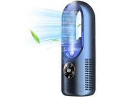 Bladloze Ventilator - Tafelventilator - Aircooler - Luchtkoeler - Tafel Ventilator - Energiezuinige Koeling - Stille Bladloze Ventilator - Aanraakbediening - USB - Draagbare Ventilator - Blauw — afbeelding 1