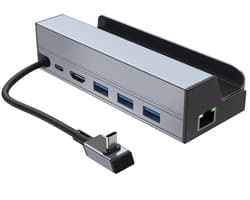 NÖRDIC 6-in-1 Docking Station - Geschikt voor o.a. Steam Deck & ROG Ally - HDMI 2.0 4k60Hz, RJ45, USB-A 3.0 5 Gbps, USB-C PD 100W