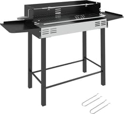 Outsunny - Houtskoolbarbecue - RVS - 118L x 32B x 90H cm - Zwart — thumbnail 1