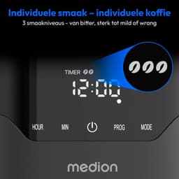 MEDION koffiezetapparaat met thermoskan en timer (filterapparaat, 8 kopjes, 1,2 liter, 900 watt, 3 standen, warmhoudfunctie, timer, anti-druppel, display, MD18458) roestvrij staal — thumbnail 3