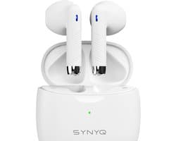 Synyq ProX - Draadloze Oordopjes - 30 uur Afspeeltijd - Bluetooth Oordopjes - Draadloze Oortjes - Oortjes Draadloos - Wit