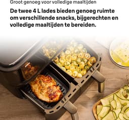 Braun TwinCook 3 Dubbele Airfryer - TD3030 - 8L - 2x4L Vaatwasbestendige Lades - Zwart — thumbnail 4