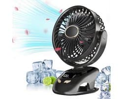 Ventilator -Kleine Bureau Clip-On Ventilator Draagbare - USB Clip-On Ventilator - ventilatoren staand - Zwart — afbeelding 1