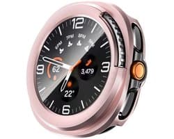 Stravo Screenprotector - Geschikt voor Samsung Galaxy Watch 8 classic - 46mm - Full Cover Hard Case / Beschermend Hoesje - Rosé goud - Samsung Galaxy Watch 8 classic 46mm screenprotectors