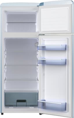 Helvetia Retro Koelvriescombinatie HRDPER206ELB1 - Lichtblauw - 144 cm Hoog - 4ster Vriezer - Vintage - 206 Liter — thumbnail 3