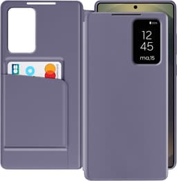 Avizar Leren etui Geschikt voor Samsung Galaxy S25 Ultra Display Venster Raamkaarthouder, Lavendel — thumbnail 4