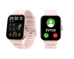 Evy24 Smartwatch Pro - Smartwatch Dames & Heren - 42mm - Horloge met Belfunctie - AMOLED Full HD - Bloeddrukmeter - Stappenteller - Android en iOS- Zachtrose