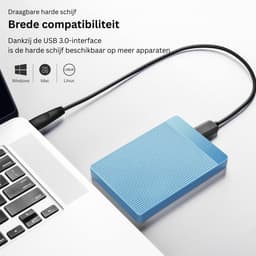 CLVP® Harde Schijf Extern - Draagbare - 1TB Opslag - Blauw — thumbnail 6