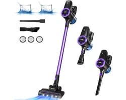 Draadloze Steelstofzuiger, VacniQ N390s, Krachtige Stofzuiger, 250W/30Kpa, 30 Minuten in Standaardmodus, 1L Stofreservoir, 2 Snelheden