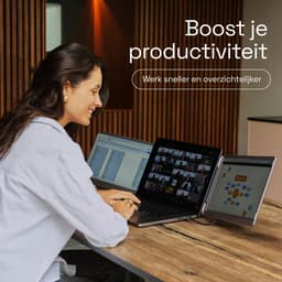Screenmate® Flip Portable Monitor 14” - Draagbare Monitor met Beschermhoes - Extra Scherm Laptop - Draagbaar Beeldscherm - Grijs — thumbnail 2