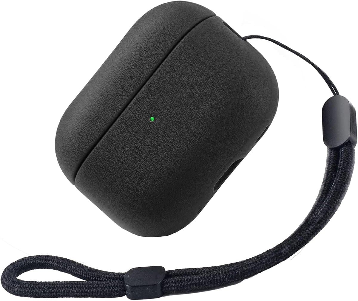 Crrynuo- AirPods 4e generatie beschermhoes - voor Apple AirPods 4 met polsband beschermhoes- leren touch design AirPods 4 beschermhoes (zwart) — afbeelding 1