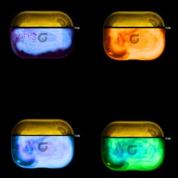 GlowsandGuards - Airpods 1/2 hoesje - Glow in the dark - Inclusief UV lampje om op te lichten - AirPods 1/2 case - Hét satisfying AirPods hoesje - AriPods 1/2 - Geel — thumbnail 3