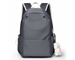 Schooltas-Rugtas - Unisex Laptop Rugzak - School Backpack - Studenten - Scholieren - Waterdicht - Geen accessoires meegeleverd - grijs met accessoire