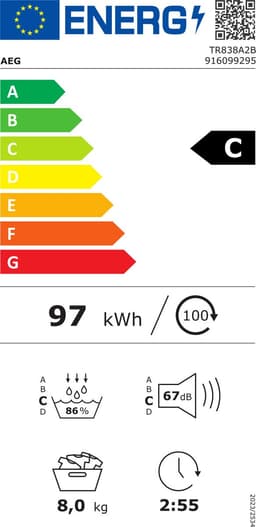 AEG TR838A2B EcoLine - Warmtepompdroger — thumbnail 3