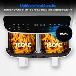 MEDION XXL Dubbele Airfryer P20 - 2 zones - 8,7 L - 2600 W - Matwit — thumbnail 7