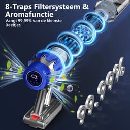 Elekiatech - Steelstofzuiger Draadloos - 70000Pa - 70 Min - 2200 mAh Accu - Blauw — thumbnail 3