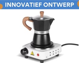 Espresso Tavien - koffiemaker - Zwart - Percolator - Moka pot - Met Koffiemolen - Camping en thuisgebruik — thumbnail 3