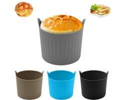 Siliconen Taartvorm - 4 Stucks - φ 6cm - Geschikt Voor Airfryer - Ronde Bakvorm - Silicone - Taart Vorm - Anti Kleeflaag - Bakken - Gebak - Cake - Koekjes - Dessert - Toetjes - Quiche