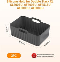Siliconen mal - 4 stuks accessoires geschikt voor - Airfryer siliconen mal - geschikt voor Double Stack XL - SL400EU - Foodi Max AF500EU - AF400EU - AF451EU - AF300EU friteuse — thumbnail 5