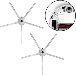 Vervangende siliconen zijborstels - Geschikt voor Roborock T7S, T7S PLUS, G20, G10, G10S, G10S PRO, G10S PURE, S7, S7MAXV ULTRA, T8, Q7+, Q7 MAX+ en S8 - Robotstofzuigers - set van 6 stuks - Wit — thumbnail 2