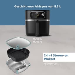 Philips 2-in-1 Stoom- en Wokset Airfryer Accessoire - HD9960/00 - Geschikt voor Philips — thumbnail 8