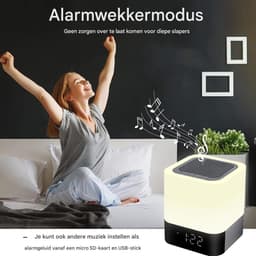 EXCITAT Nachtlampje - Wake up Light - Luidsprekers boxen - Bluetooth luidspreker - Wekker - Draagbare - Dimbaar - Aanraakkleurverandering — thumbnail 4