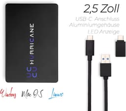 RFWR® 1TB Externe Harde Schijf 2,5" USB-C - Draagbare Opslag voor Foto's, TV, Laptop, PS4, PS5 en Xbox - Compatibel met Windows, Mac en Linux — thumbnail 2