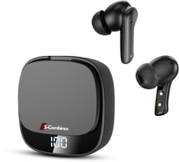 S-Combines Live Pro 2 - Draadloze Oordopjes - Bluetooth - Noise Cancelling ANC+ENC - 35 uur speeltijd - LED Display - Met Microfoon - Zwart — thumbnail 1