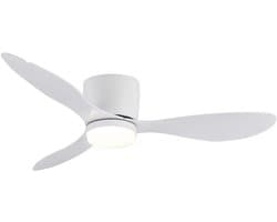 Nivard Plafondventilator - Met Verlichting - Plafond Ventilator - Met Lamp - Plafonniere Met Ventilator - Met Licht - Wit - 132cm — afbeelding 1