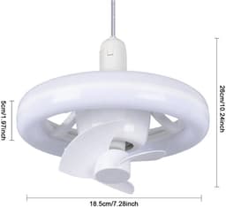 Livano Plafondventilator - Met Verlichting - Plafond Ventilator - Met Lamp - Plafonniere Met Ventilator - Met Licht - Wit — thumbnail 3