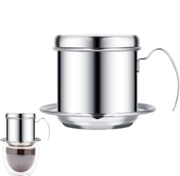Vietnamese Koffie Maker - Pour over Permanent Rvs Koffiefilter - Slow Coffee Maker - Cafetière Drip Gieter - Dripper Koffiemaker - Geen Stekker Nodig - Ideaal Voor Op Reis En Op De Camping — thumbnail 1