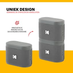 Kodak SoundBrix Bluetooth Speaker – Draadloze Muziek Box – 5W RMS – Grijs — thumbnail 3